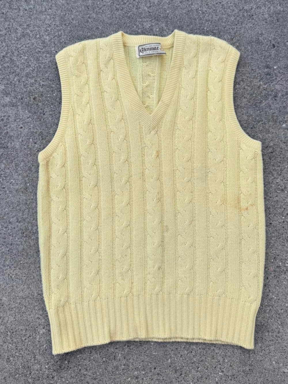 Cream Cable-Knit V-Neck Sweater Vest